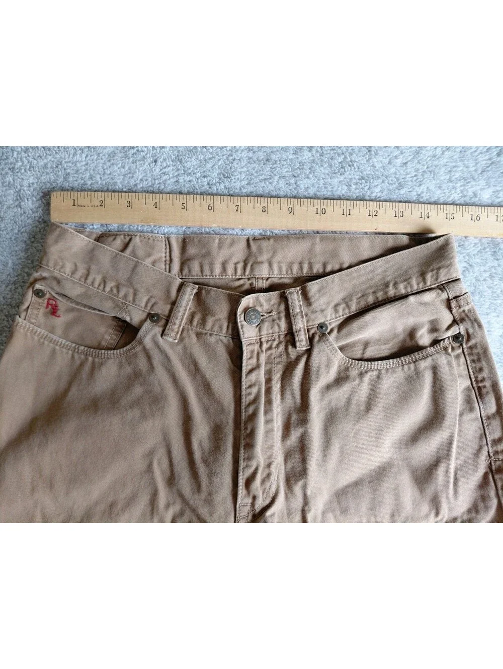 Polo Ralph Lauren 650 Straight Leg Chino Pants Mens 31x30 Light Brown Cotton